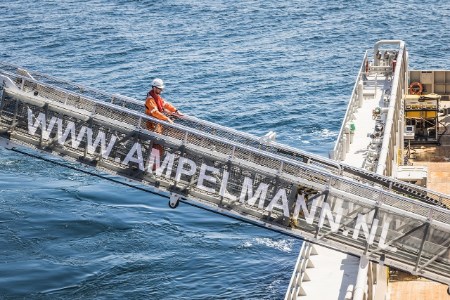 Ampelmann launches electric version of gangway system