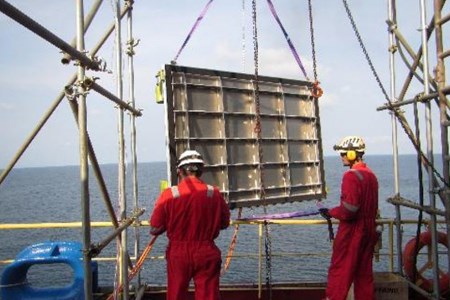 EM&I diverless sea chest blanking plate technology deployed offshore Equatorial Guinea